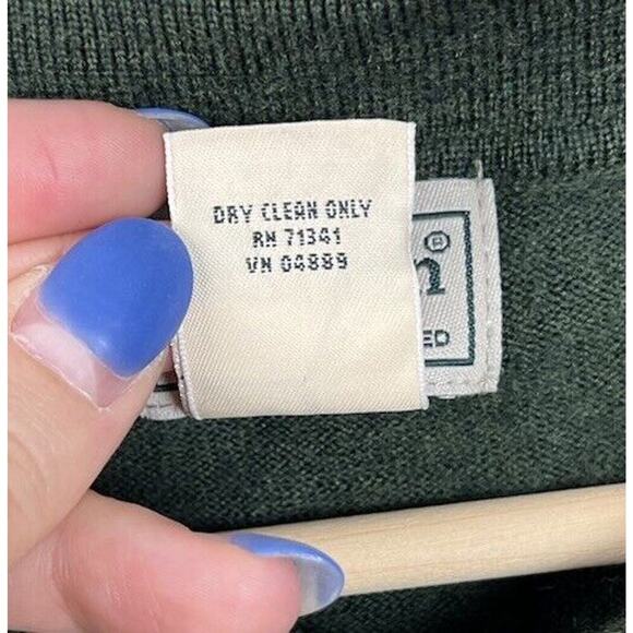 L.L. Bean 100% Merino Wool Green Long Sleeve Polo Sweater Size XXL 271165 Men’s - Picture 4 of 5